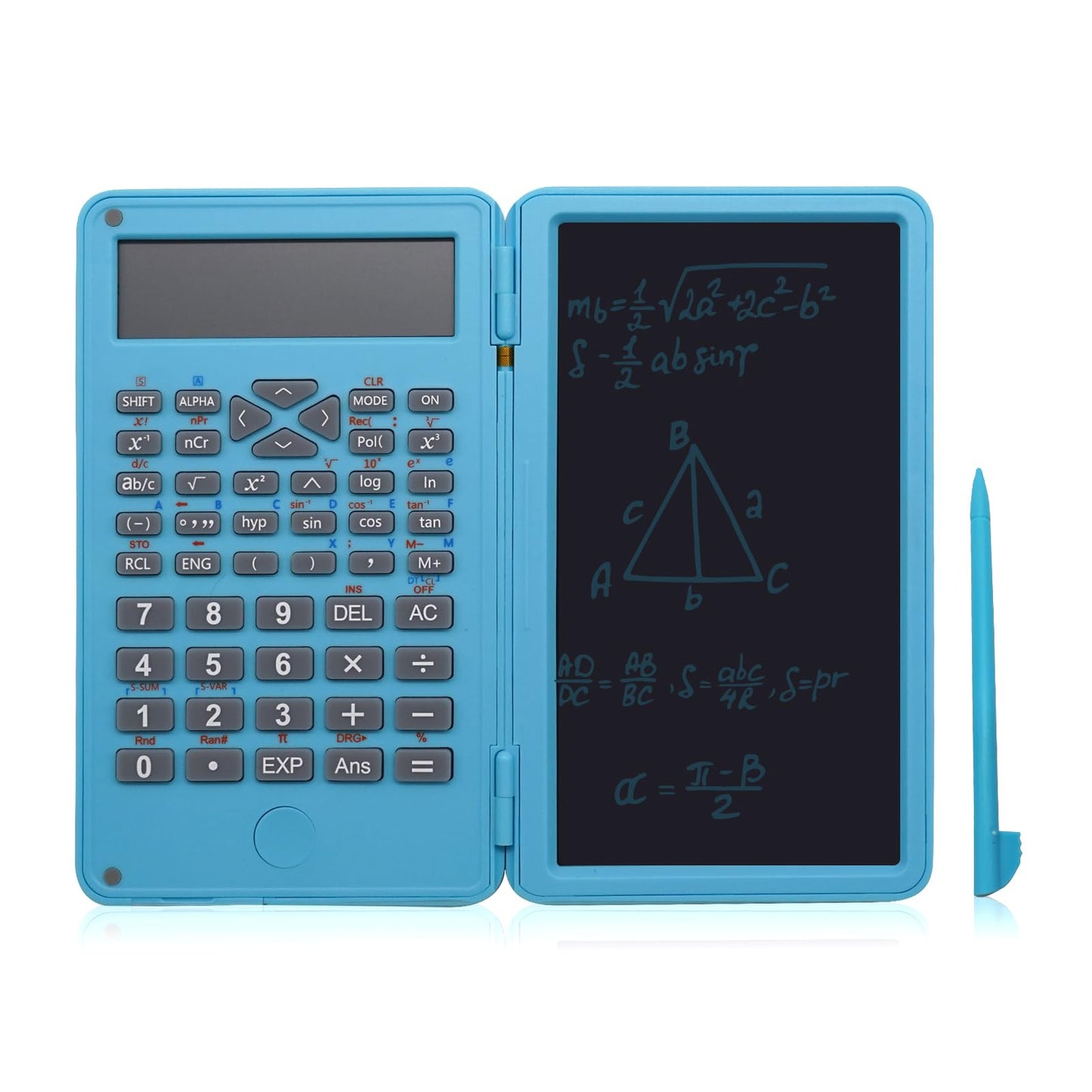 Basic Calculator Notepad with 6.5 Inch LCD Writing Tablet, Rechargeable, Lock Button and E-Pen,12 Digit Display, Also Inkless Drawing/Memo Pads/Planning Boards, Hand-held for Daily and Basic Office