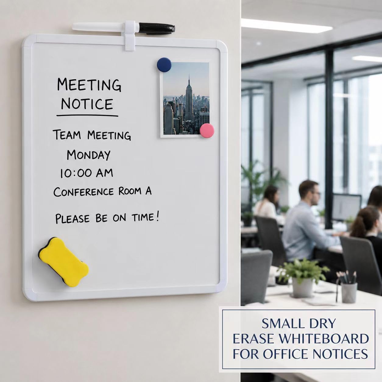 MXG Portable Double-Sided Whiteboard, 8x12 Inch Small Dry Erase Board with Markers, Eraser & Magnets, Mini Whiteboard for Wall, Office, Home, Kitchen, Classroom, Business Presentation