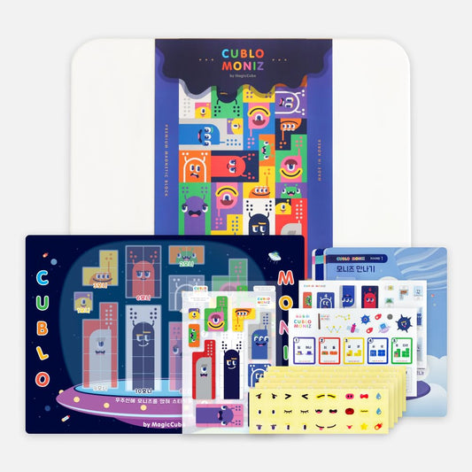 CUBLO Moniz 100 PCS Magnetic Cube Blocks in 10 Colors with Counting & Character Cards | Count, Learn & Build | STEM Educational Building Toy for Kids Ages 3+
