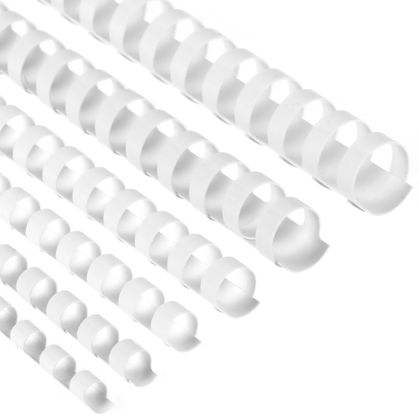 Yunsailing 150 Pack Plastic Binding Combs Plastic Binder Comb Ring 19 Ring Binding Spines Letter Size Spiral coils for Notebook Calendar(1/4 5/16 3/8 1/2 5/8 3/4 in,White)