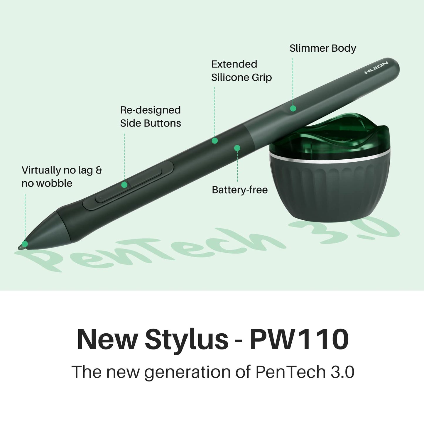 HUION Inspiroy 2 Medium Drawing Tablet with Scroll Wheel 8 Customized Keys Battery-Free Stylus for Digital Art, Design, Sketch, 9x5inch Graphics Tablet Works with Mac, PC & Mobile, Green