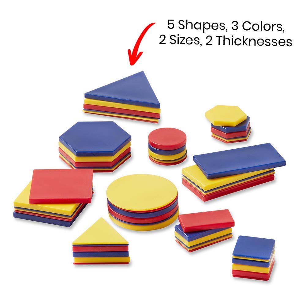 hand2mind 46393 Attribute Blocks Classroom Basics Kit - Set of 6 Trays