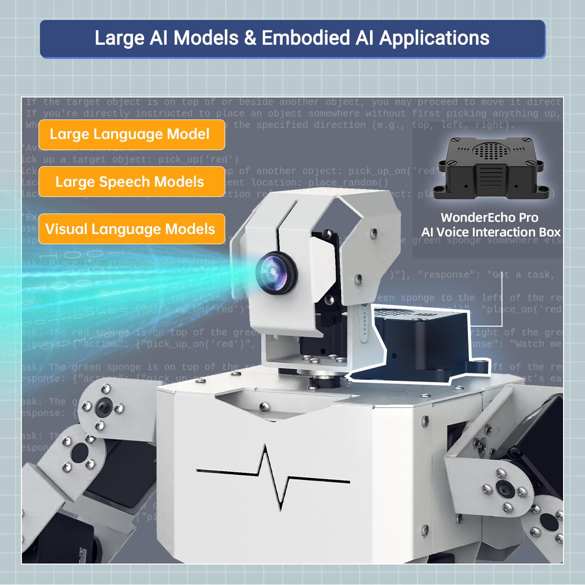 HIWONDER Humanoid Robot with ChatGPT Multimodal AI Models AI Embodied Intelligent Vision Scene Voice Understanding 18DOF Educational Robot Kit Python Programming, TonyPi Advanced & RaspberryPi 5 8GB