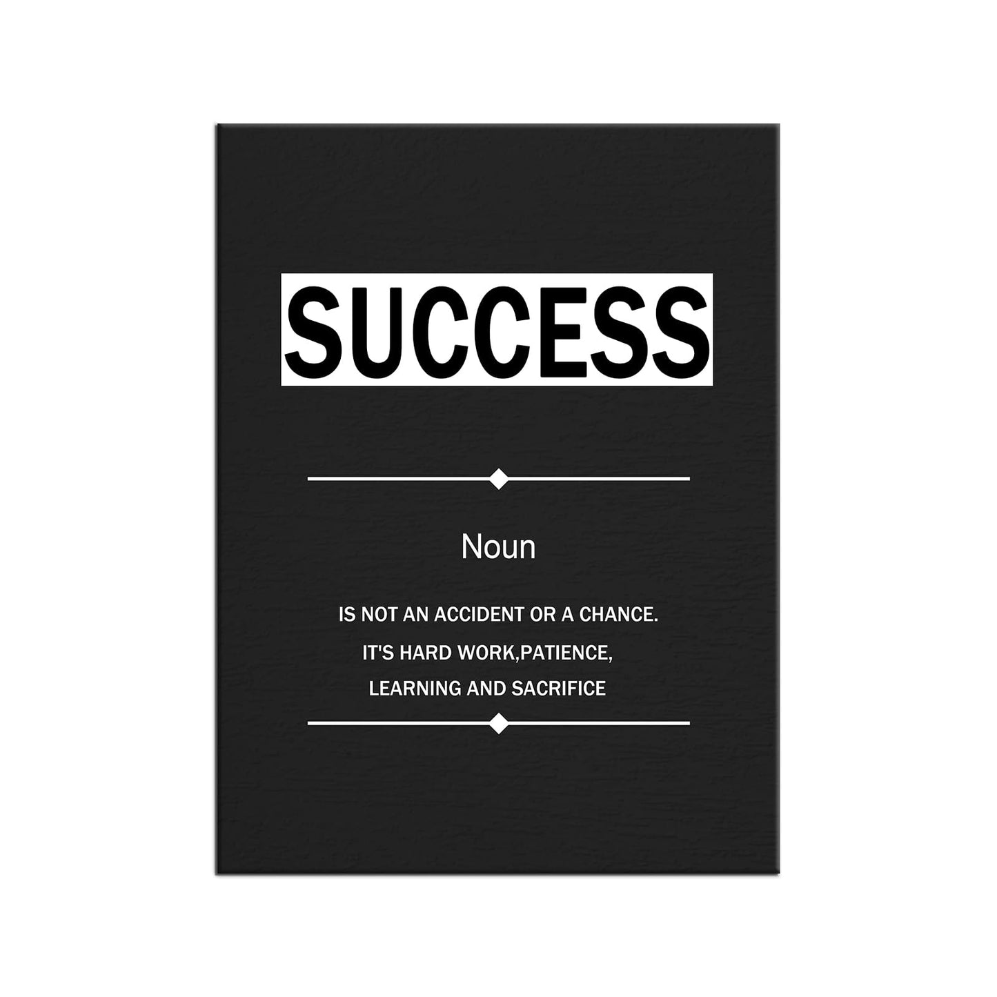 YSPCSUN Inspirational Posters for Office, Success Definition Canvas Poster Single Panel Wall Decor for Home Office Dorm Classroom, Framed Canvas Art, 24x18inch
