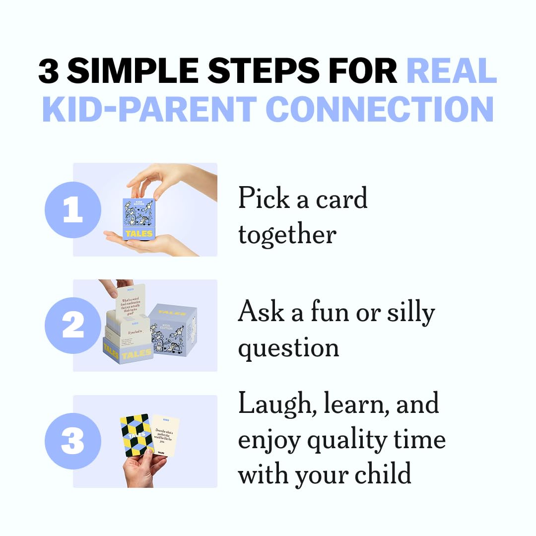 TALES 150 Conversation Cards, Kids Edition, Fun Family Games for Kids, Perfect for Dinners, Road Trips, Classrooms & Game Nights, Gifts & Gatherings, Conversation Starters to Spark Creativity