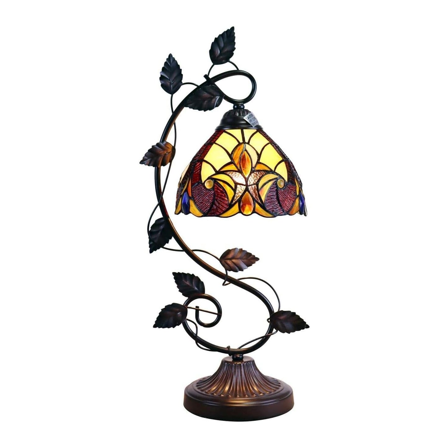 Chloe Lighting Adia Victorian Tiffany-Style Table Lamp 1 Light Dark Bronze 8in  Wide Multicolor CH38632AV08-NT1