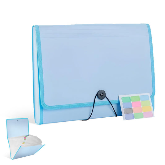 Expanding File Folder with Labels,File organizer 13 Pockets File Organizer Accordion Filing Folder Expandable File Folder,Portable Bill Receipt Organizer for Home School Office Supplies,Letter A4 Size