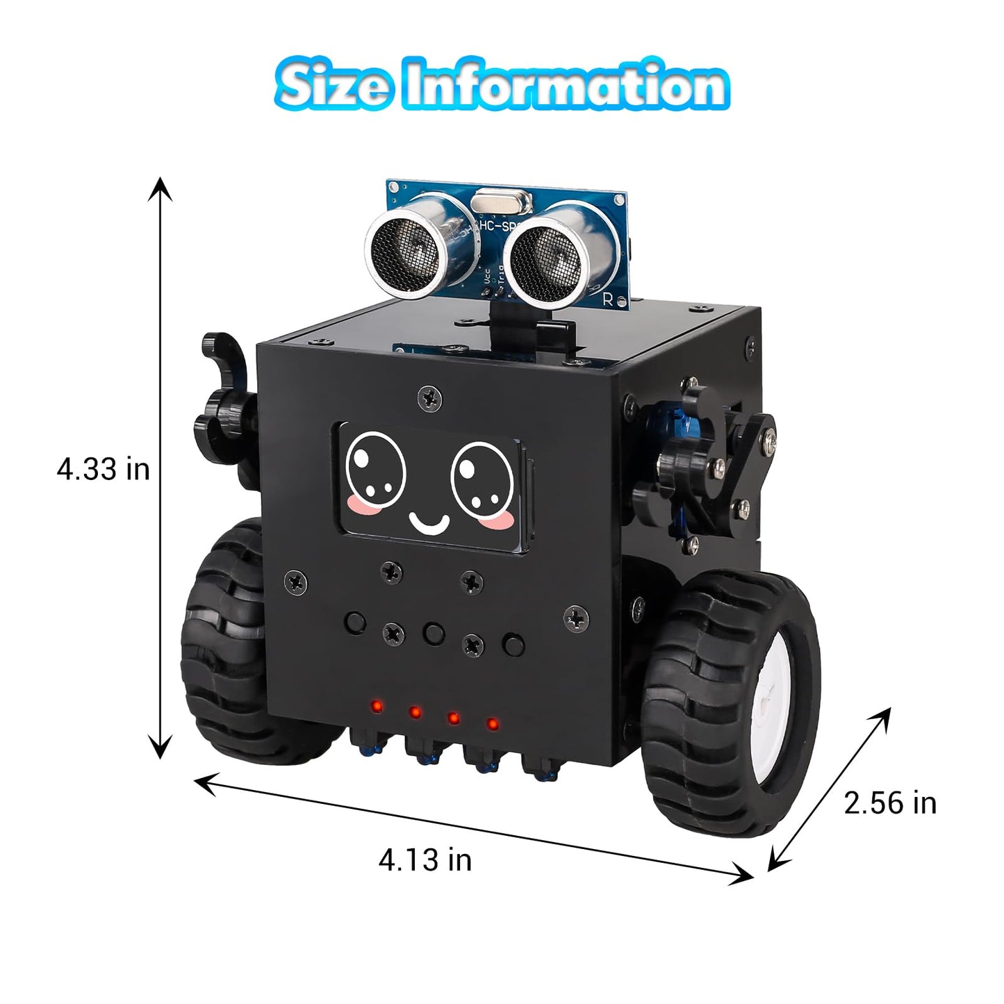 DIY Robot Car Soldering Project, ICSTATION STEM Electronics Learning Kit with Ultrasonic Obstacle Avoidance, Expressions & Time Display, RC Robot Soldering Practice Kit for Adults ＆ Ages 15+ Students