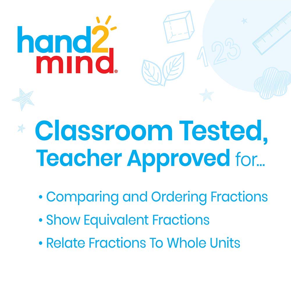 hand2mind - 42856 Plastic Rainbow Fraction Tiles, Homeschool Supplies (15 Sets of 51 Pieces) & hand2mind-35033 ETA Connecting Plastic Fraction Circles
