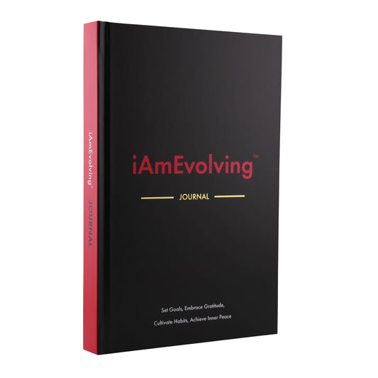 Daily Gratitude, Goal Setting & Habit Tracker Journal for Women & Men with 9-Point Emotional Wellness Scale — iAmEvolving™ 288-Page Hardcover Personal Growth Planner (Black Cover)