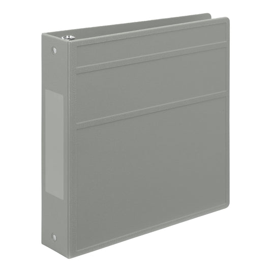 Carstens 2-Inch Heavy Duty 3-Ring Binder - Side Opening, Ash Gray, Durable Plastic, Precision No-Gap Rings, Waterproof Cover, No Pockets, Holds 300 Letter-Sized Sheets, BPA-Free, Made in USA (2822-3R)