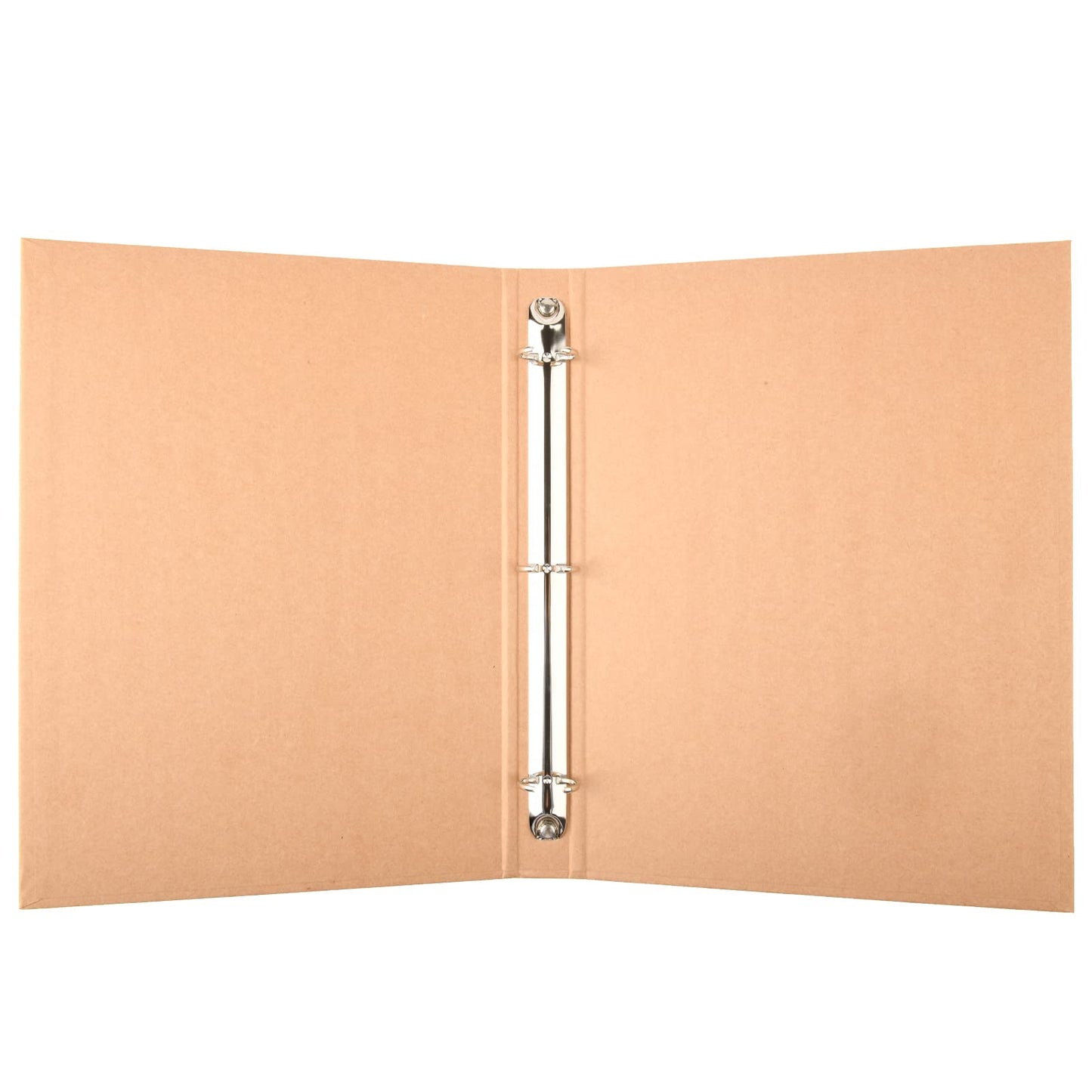 Natural Recycled Kraft Binder 3-Holds Round Ring Binder 2 Pack, Durable Binding Hard Cover Protector for Journal, Notebook, Inserted Sheets & Refill Paper, Holds 200 Sheets Capacity (A4 Size)