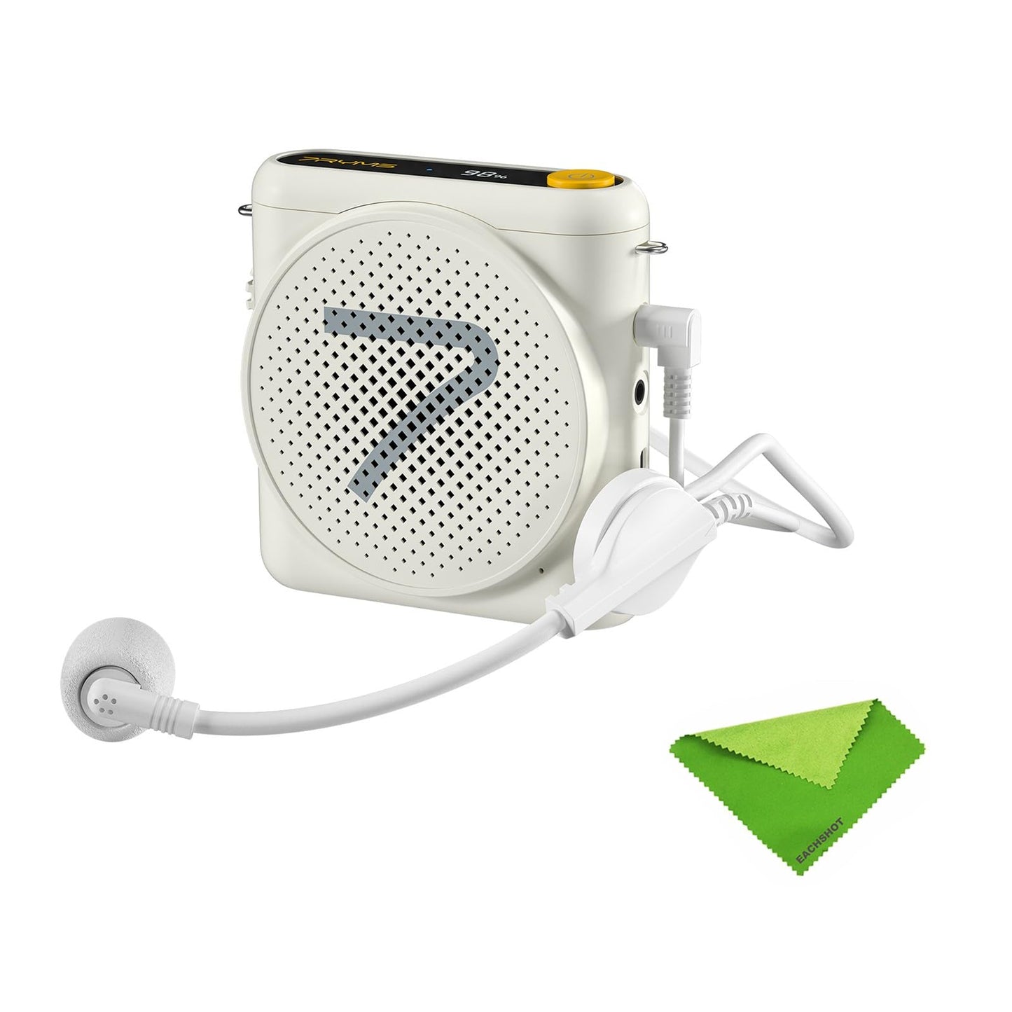 7RYMS WA1(SE) Portable Voice Amplifier for Teachers with Wired Headset Microphone,Mini Speaker Microphone for Classroom,Speech,Training Outdoor,Speaker Megaphone with Noise Canceling, 23H Workin-White