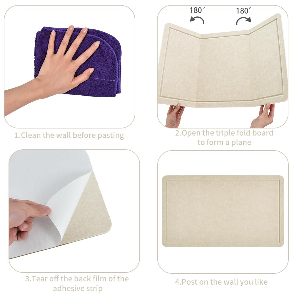 Vuzvuv Linen-Brown 28"x16" Large Cork Board with 50 Push Pins & Sticky Notes, Self-Adhesive Bulletin Board for Wall, Felt Pin Vision Board for Paste Notes,Schedules Offices Home