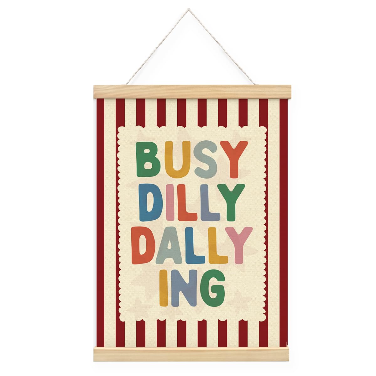 STHTTSW Playroom Wall Decor, Positive Quote Busy Dilly Dallying Art, Boho Classroom Decor, Apartment Nursery Wall Art for Toddler Boys Girls, Kids Room Baby Room Essentials, 12x16 Inches