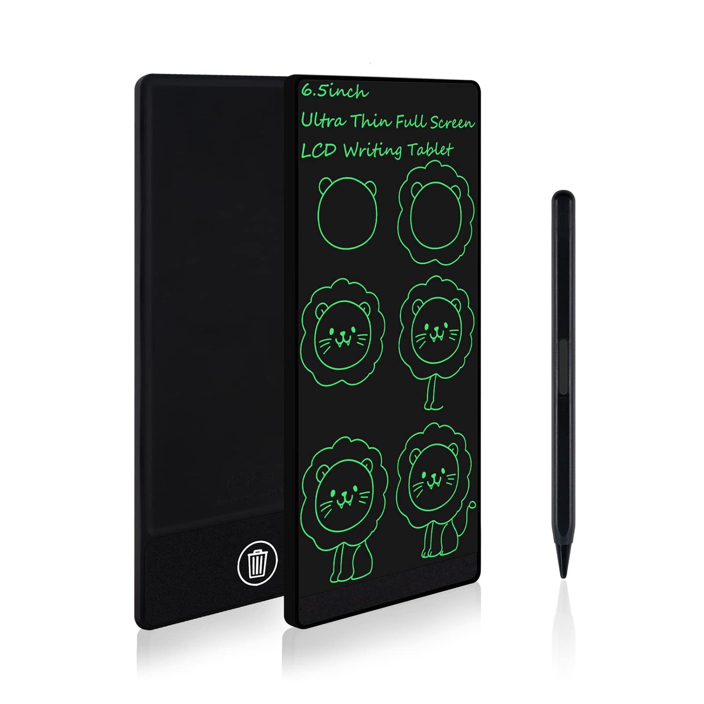 Amoretti Sonnet Mini LCD Writing Tablet, 6.5in Erasable Reusable Electronic Drawing Pads, Electronic scratchpad for Kids and Adults. Black.