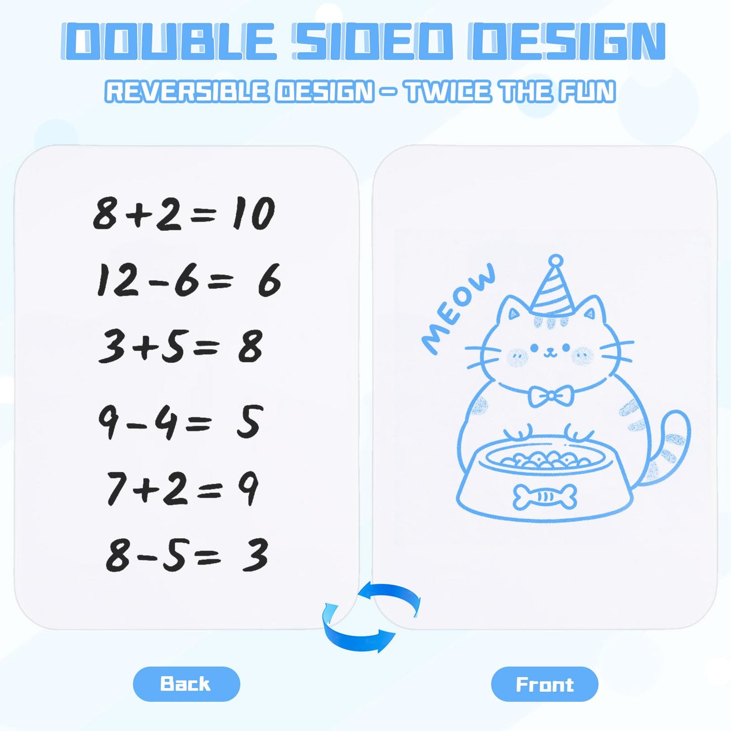 Mini White Boards for Students, 8 Pack 5 x 7 Inch Double-Sided Dry Erase Boards with Markers & Erasers, Reusable Small Lap Boards for Classroom Teacher Student Interactive Learning