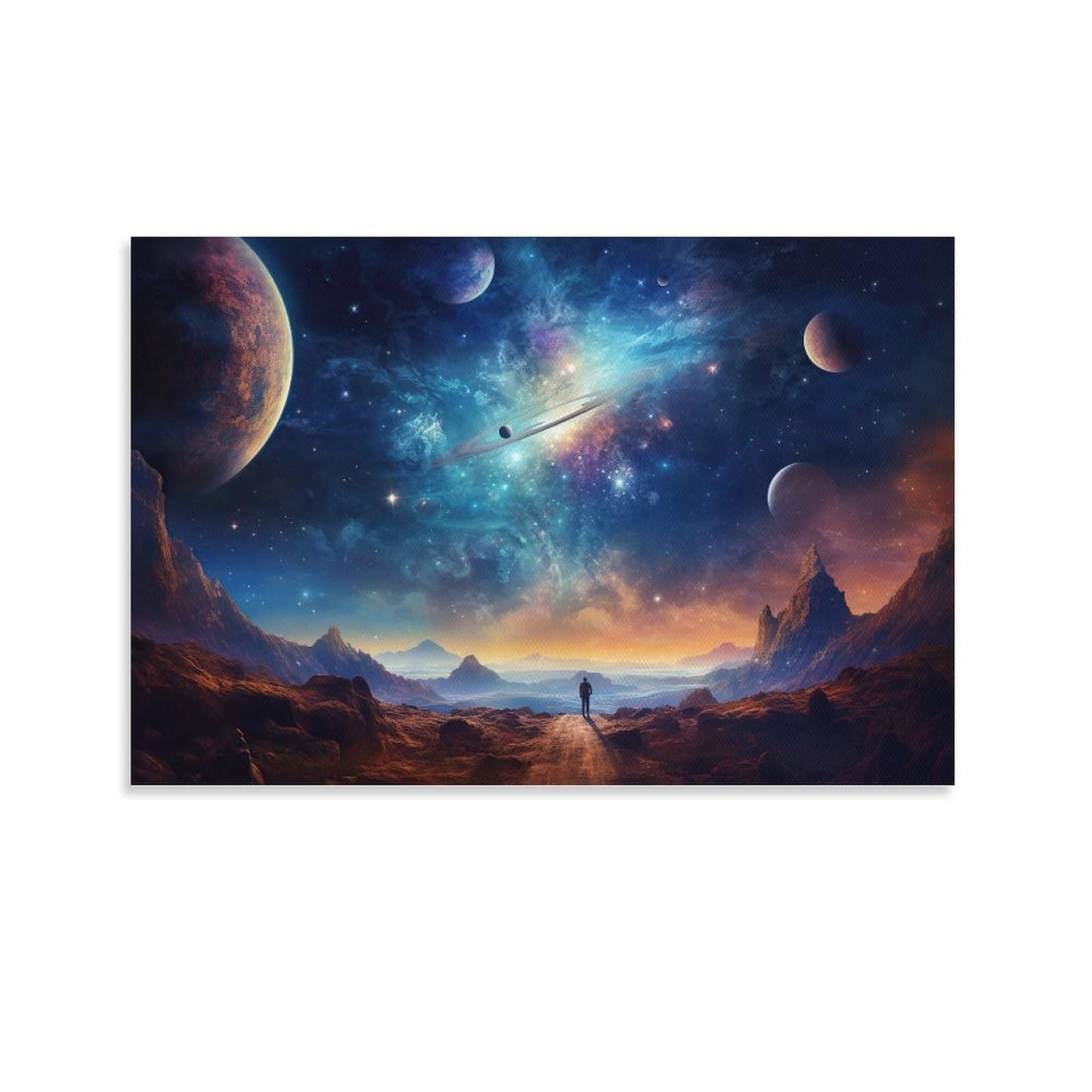 JHXNJDPOST Solar System Astronaut Poster Space Canvas Wall Art Aesthetic Decorative Painting Living Room Restaurants, Pool Halls And HotelsA 12x18inch(30x45cm)
