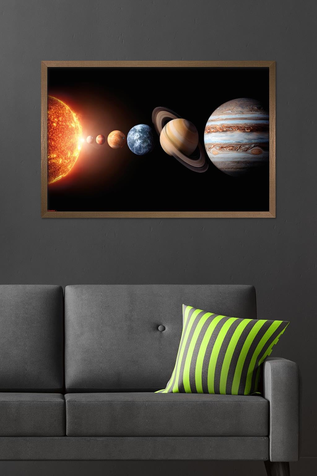 Science - Solar System Planets 26 Wall Poster, 34L" x 22.4W", Bronze Framed Version