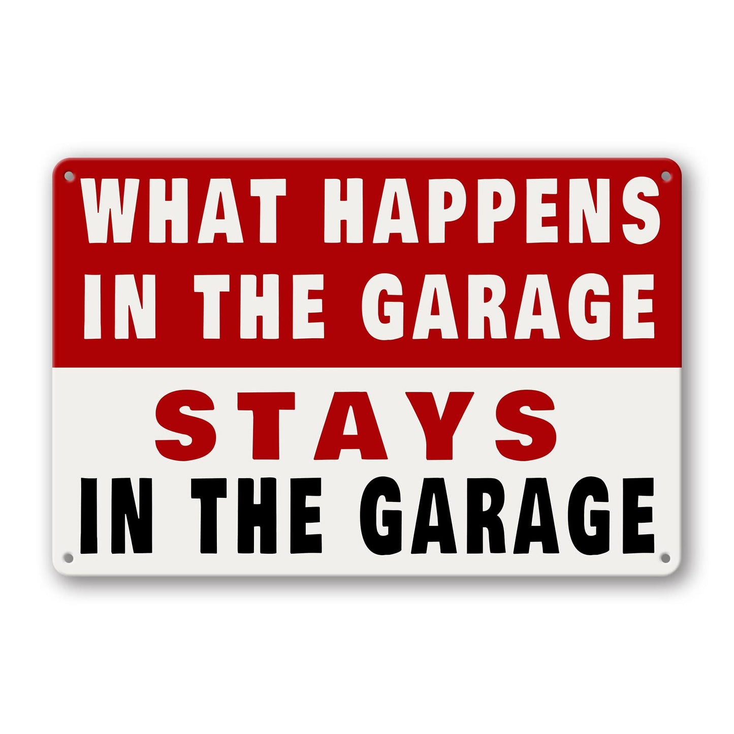 Metal Tin Garage Sign Man Cave Wall Decor For Men What Happens In The Garage Stays In The Garage Signs Funny Room Accessories Home Decorations Bar Signs Garage Rules Garage Stuff Gifts 12 X 8 Inch