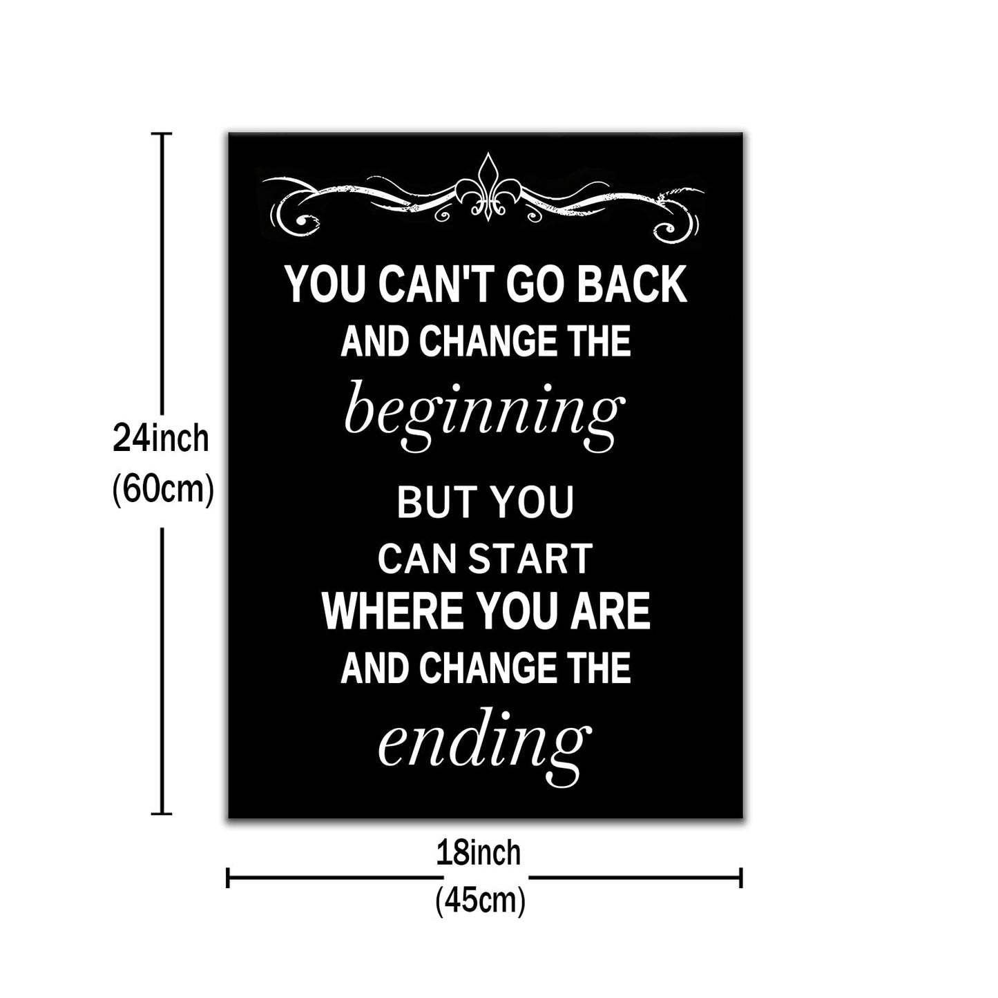 DINGFUN Motivational Office Wall Decor Inspirational Poster Wall Art Inspiring Success Quotes for Home Positive Theme Picture Painting Artwork for Bedroom Workplace Gym Ready to Hang [18''Wx24''H]