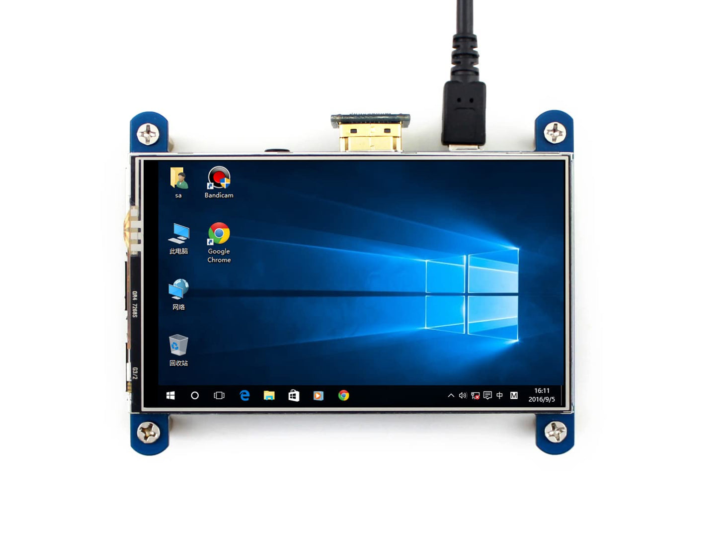 waveshare 4 inch HDMI LCD IPS Display 800x480 Resolution Resistive Touch Screen Interface for Raspberry Pi 4 B/3 B/3 B+/2 B/B+/B Zero W