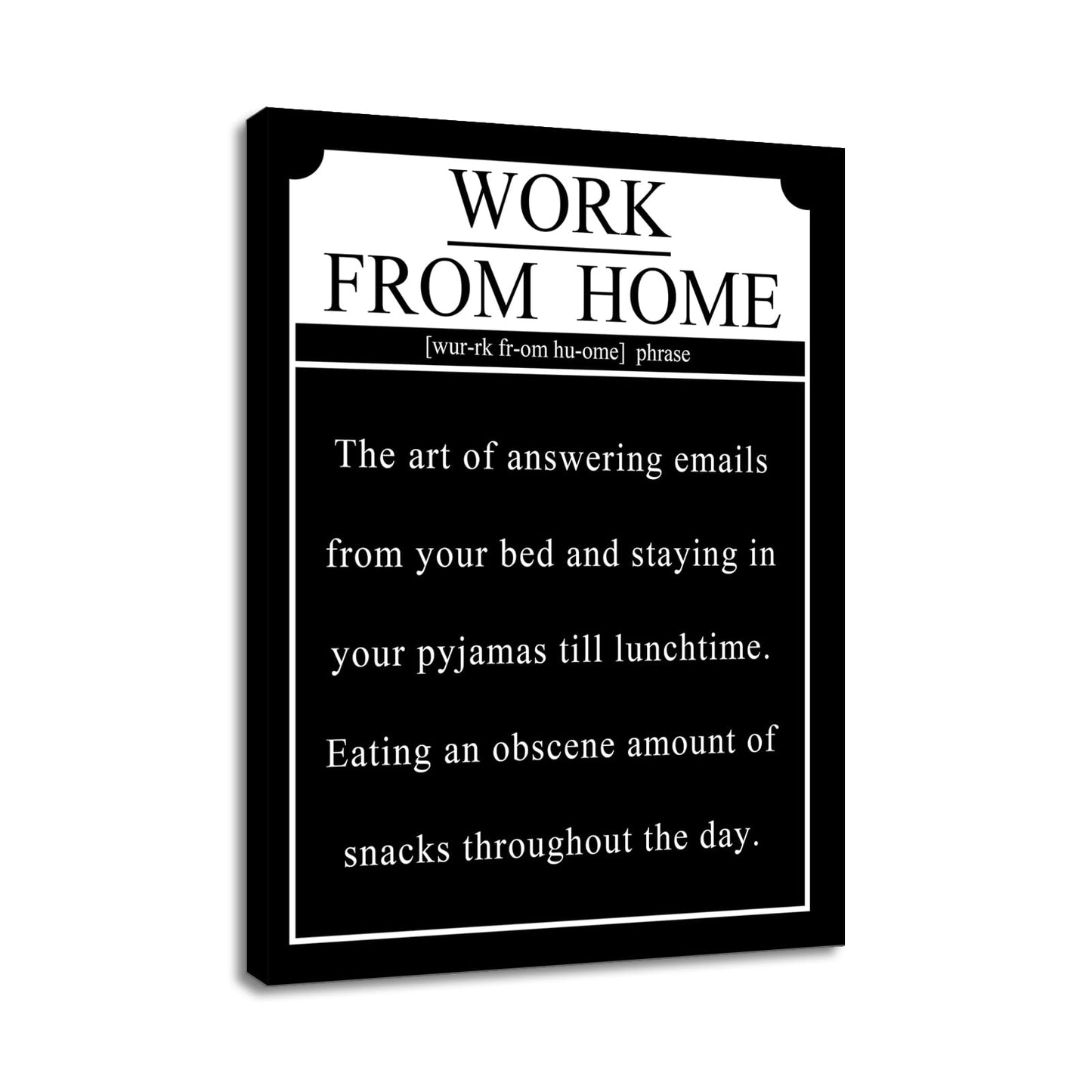Motivational Canvas Wall Art Work from Home Entrepreneur Quotes Poster Print Inspirational Pictures Painting for Office Class Room School Wall Decoration Stretched and Framed [18''Wx24''H]