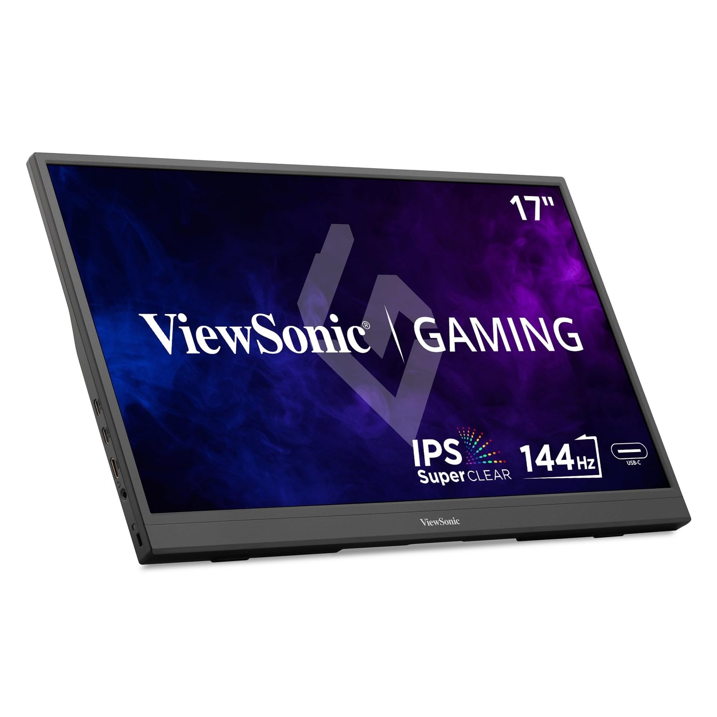 ViewSonic VX1754 17 Inch 1080p Portable Gaming Monitor, IPS Display with 144Hz for Second Screen Productivity and High-Speed Gameplay, Built-in Stand, 60W USB-C, and Mini HDMI Inputs