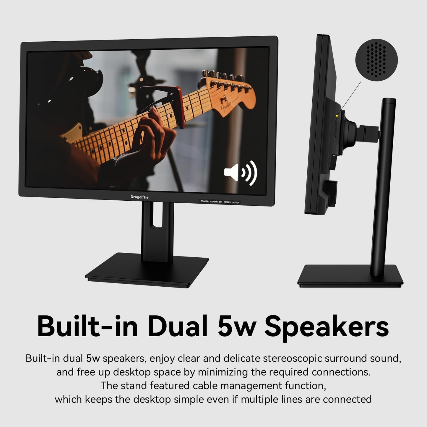 24 Inch Touchscreen Monitor VA Panel FHD 1920x1080P, 3000:1 Contrast, 99% sRGB, Height/Pivot/Swivel/Tilt Adjustable PC Touch Screen Computer Display 75Hz, HDMI, VGA, Type-B, Built-in Speakers, VESA