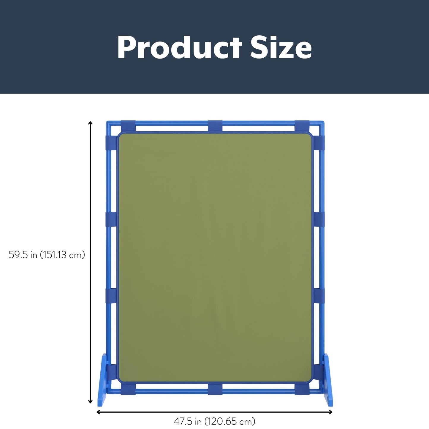 Children's Factory Big Screen PlayPanel, Kids Room Divider, Classroom Privacy Screen, Cantilever Feet Included, Sage