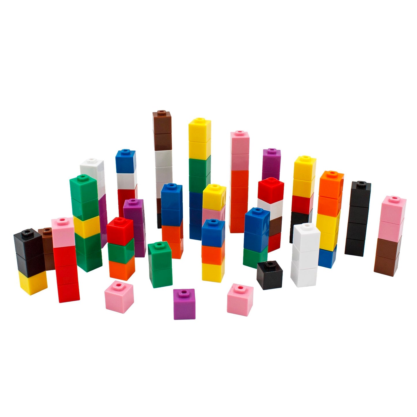 Junior Learning: 100 Mathcubes - Pack of 100 Multi-Colored Cubes, Build & Learn, Hands-On Math Learning & Development, Kids Ages 4+