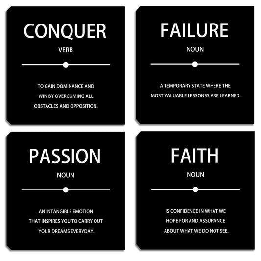 Motivational Canvas Wall Art Picture for Bedroom Home Wall Decorations for Living Room Inspirational Office Wall Decor Black Wall Painting Canvas Framed Home Wall Decor 12"x12"x4