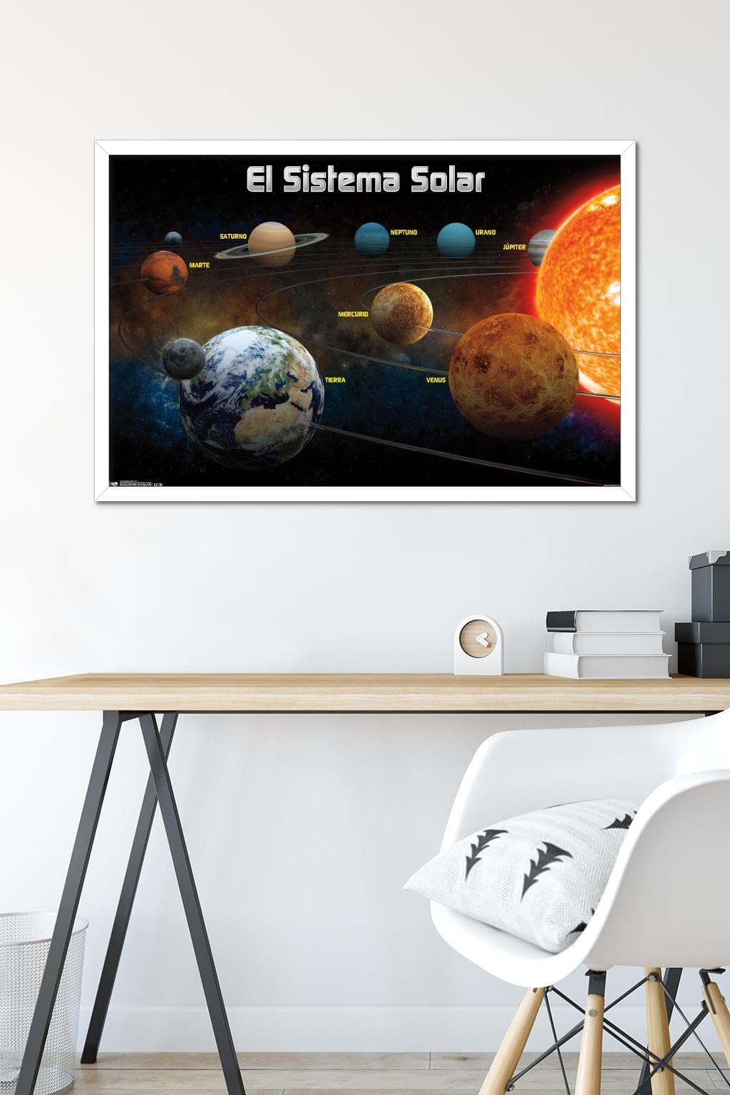 Trends International El Sistema Solar 2013 (Solar System) Wall Poster, 22.375" x 34", White Framed Version