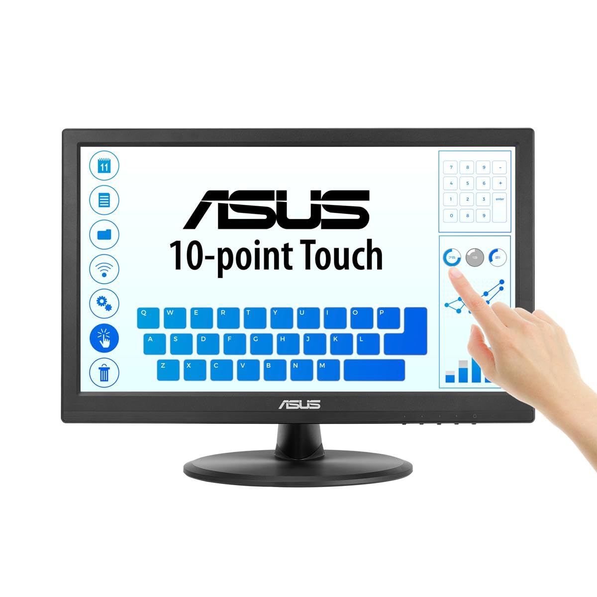 ASUS VT168HR 15.6" Full HD 1366X768 HDMI Back-lit LED Monitor, Black