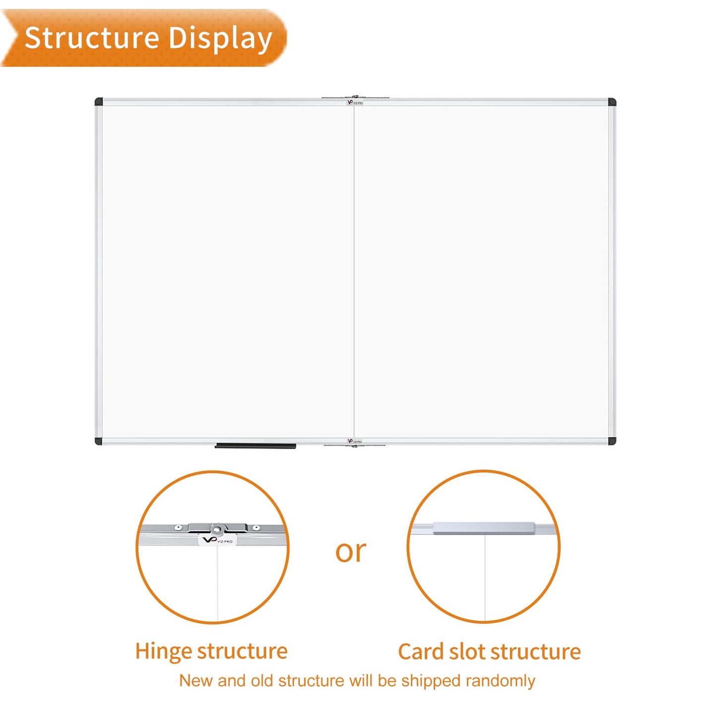 VIZ-PRO Magnetic Foldable Whiteboard, 48 x 48 Inches, Dry Erase Wall Mounted Board for School Office and Home