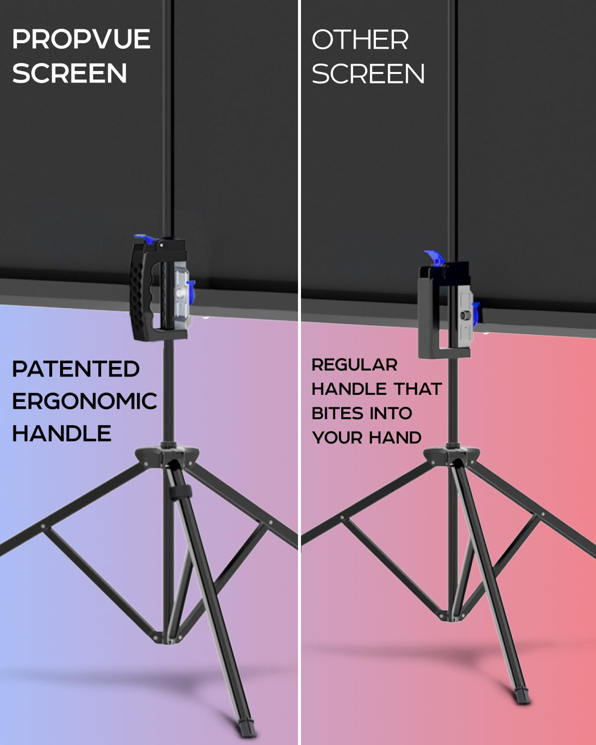 Projector Screen with Stand 60 inch - Indoor and Outdoor Projection Screen for Movie or Office Presentation - 16:9 HD Premium Wrinkle-Free Tripod Screen for Projector with Carry Bag and Tight Straps