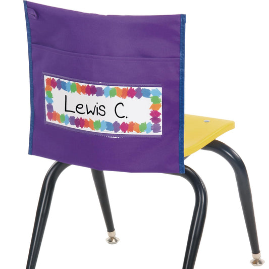 Really Good Stuff Early Childhood Classic Chair Pockets - Set of 6 - Purple/Blue - Classroom Essentials & Must Haves, Seat Sacks for Students, Desk Organizer, Storage Bag