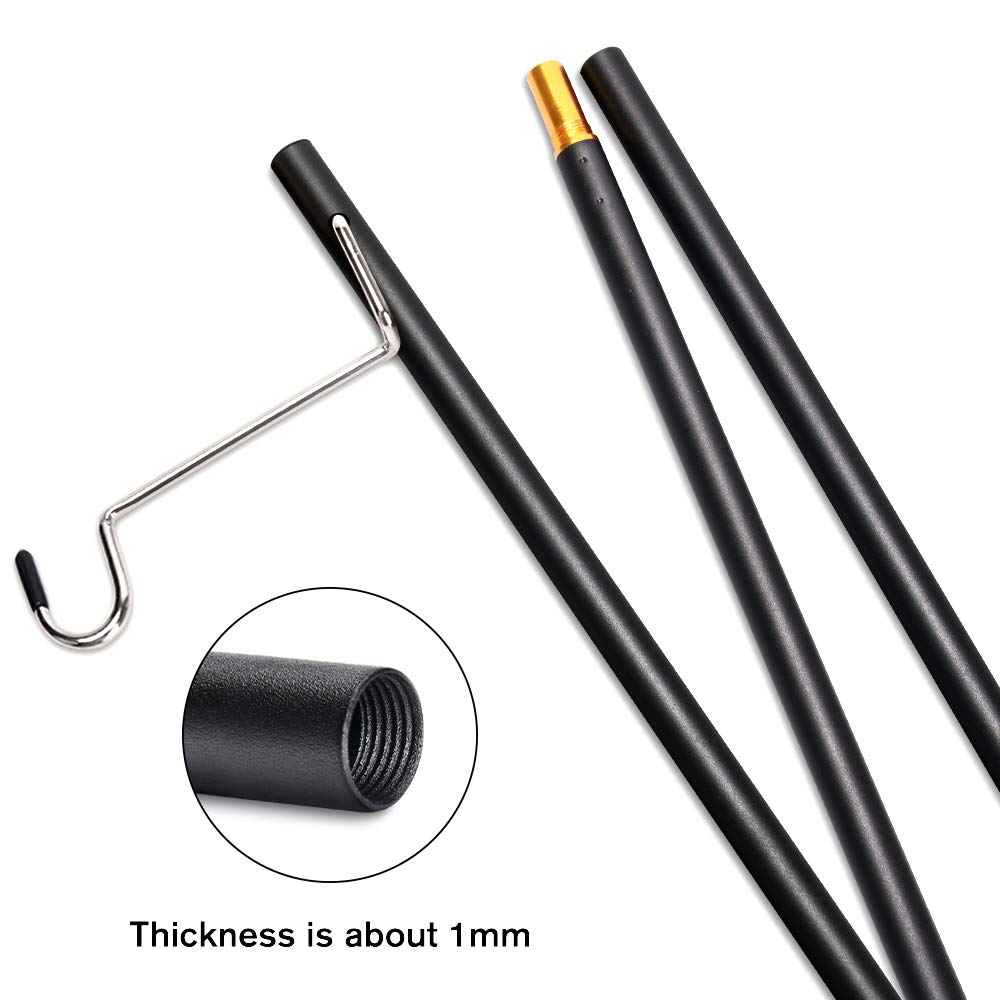 TOBWOLF Portable Camping Lantern Stand, Collapsible Aluminum Lamp Post, One Size, Black