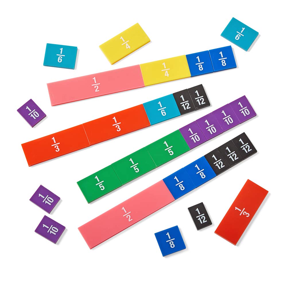 hand2mind Plastic Double-Sided Decimal and Fraction Tiles, Decimal Fraction Equivalency, Bar Model Manipulatives, Montessori Math Materials, Elementary Teacher Must Haves (15 Sets of 51)
