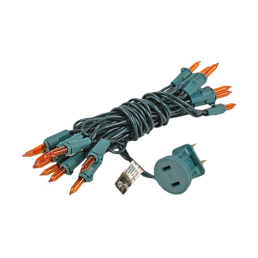 Novelty Lights Amber Mini Light String, 8.5 Feet, 20 Bulbs, 4in Bulb Spacing, Non-Connectable, Model CG20/NS-G-AM