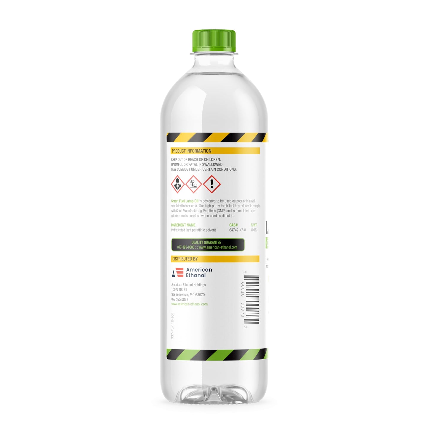 SMART FUEL ETHANOL Paraffin Oil Lamp Fuel - Clear, 32 fl oz, Smokeless, Odorless, Indoor Use, Model 030-FG-201-012