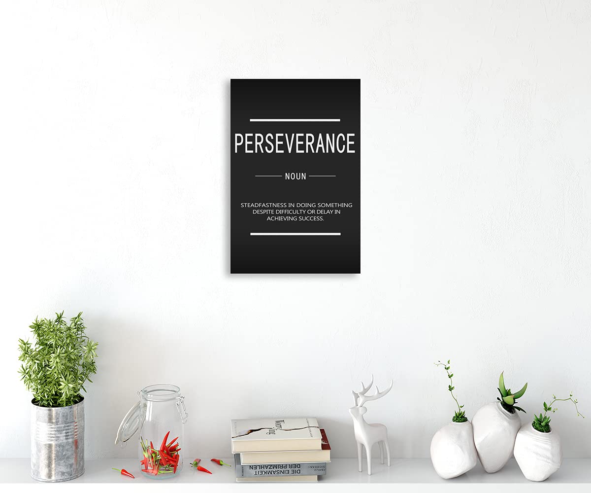 Motivational Canvas Wall Art Perseverance Inspiring Poster Printing Inspirational Entrepreneur Quotes Quotes Poster Artwork Office Frame Decoration Stretching Ready to Hang[12''W X 18''H]