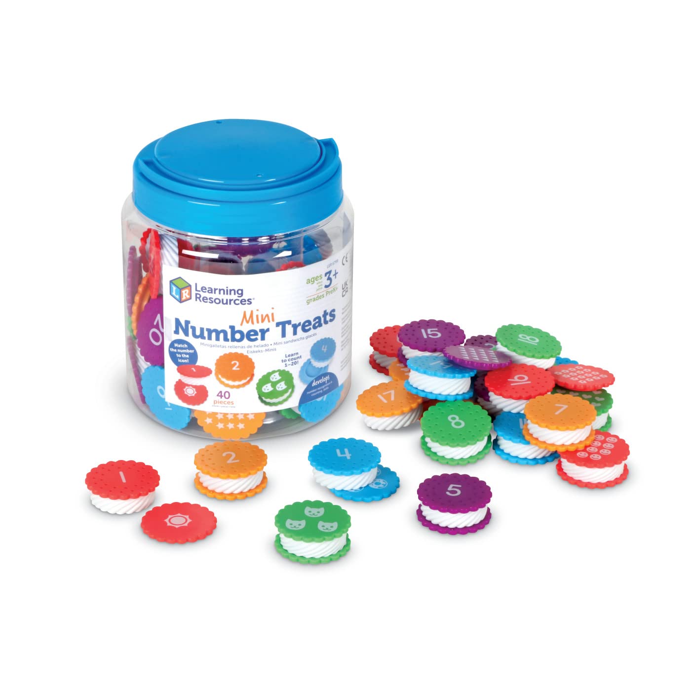 Learning Resources Mini Number Treats - Counting Skills, Cookies Toys, Montessori Fine Motor Skills, Math Manipulatives, Gifts for Boys and Girls