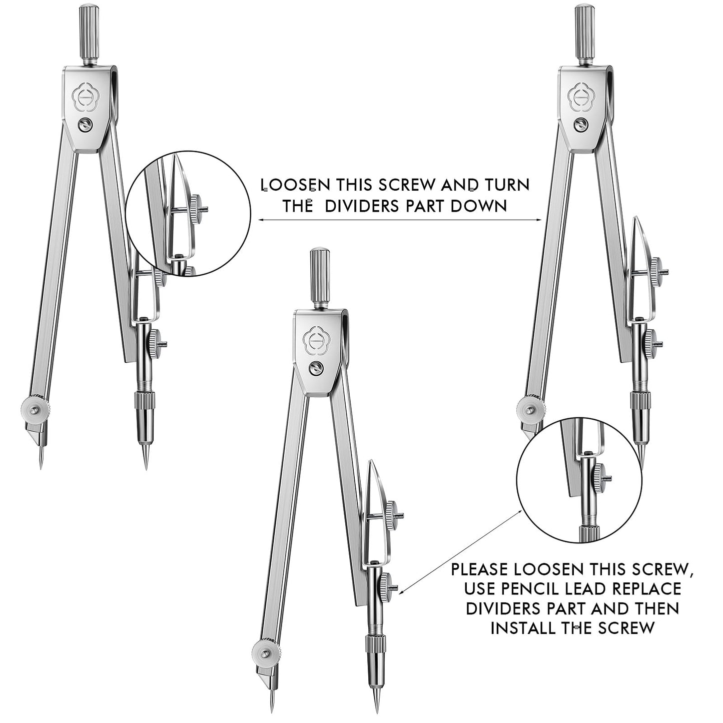 Zonon 12 Set Student Protractor and Compass Set, Student Geometry Math Set, Compass for Geometry and 180 Degree Math Protractor for Drawing Measuring School Office