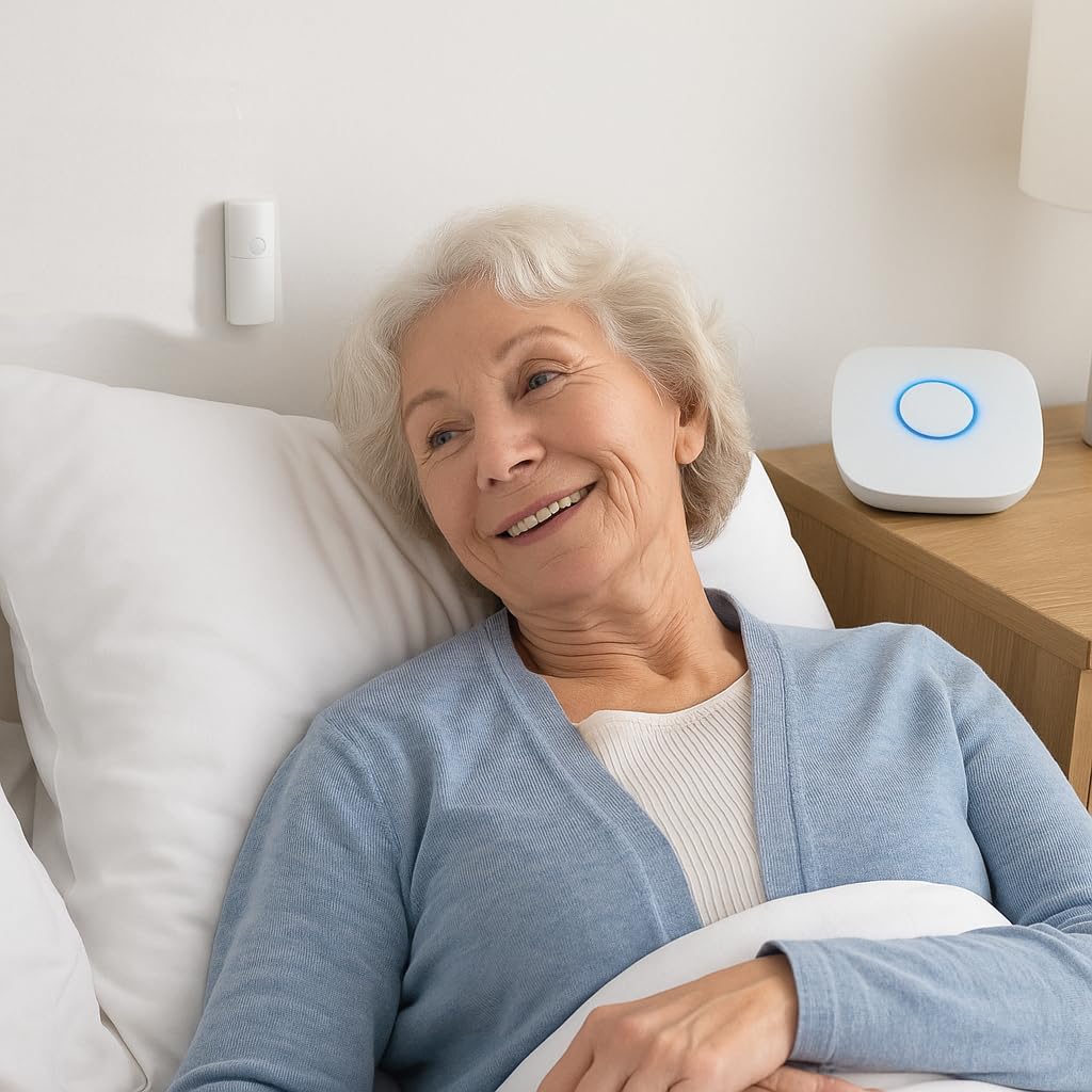 StackCare by Connected Caregiver Medical Alert System, Fall Detection for Seniors, WiFi in Home Passive Monitoring Safety with no Cameras, Emergency Call Button, Virtual Caregiver, Call to Activate