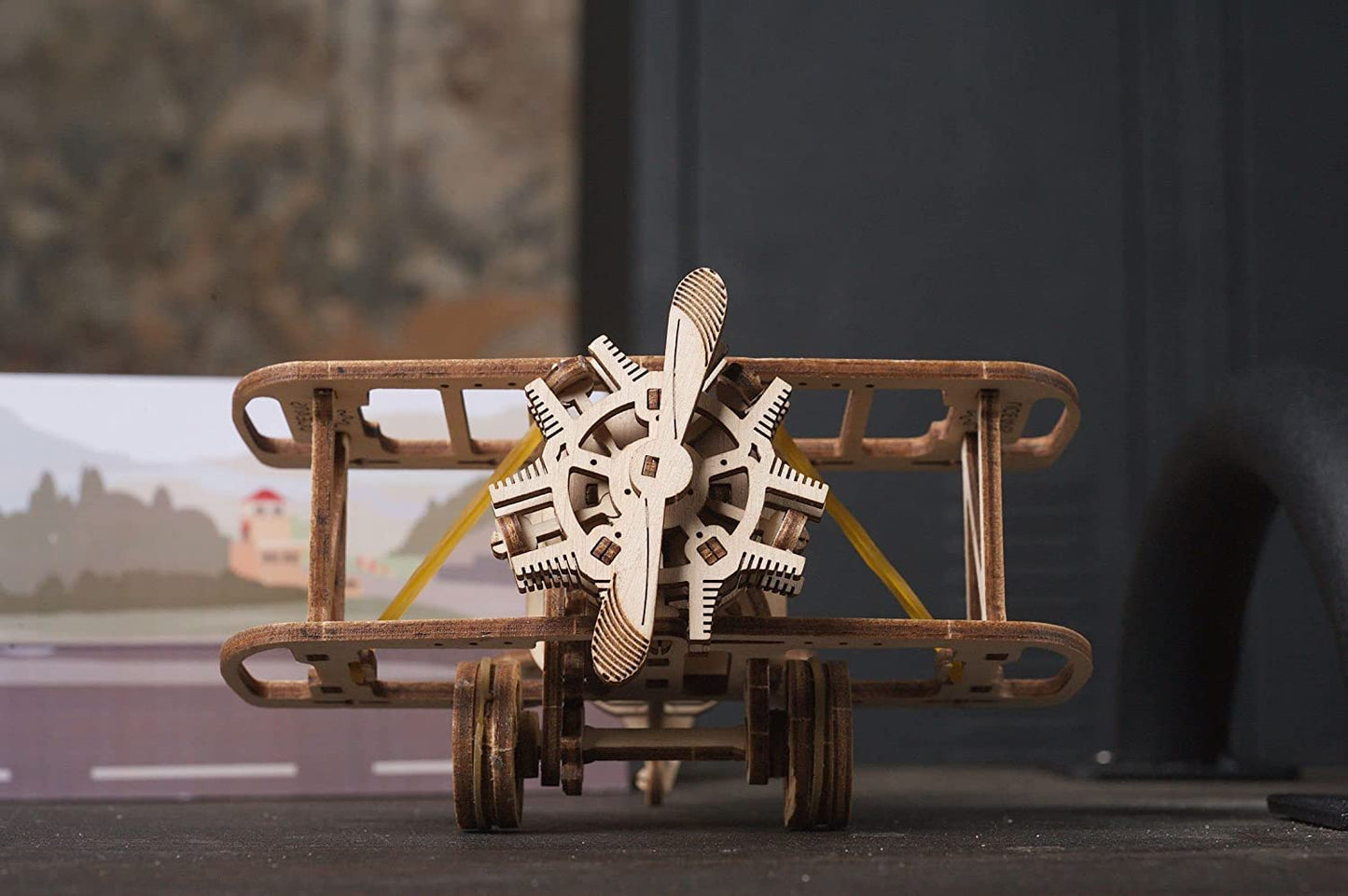UGEARS Mini Biplane 3D Wooden Puzzles for Adults - Wooden Model Kits for Adults, DIY Craft Kit, Mechanical 3D Puzzle, for Aviation Enthusiasts and Puzzle Lovers