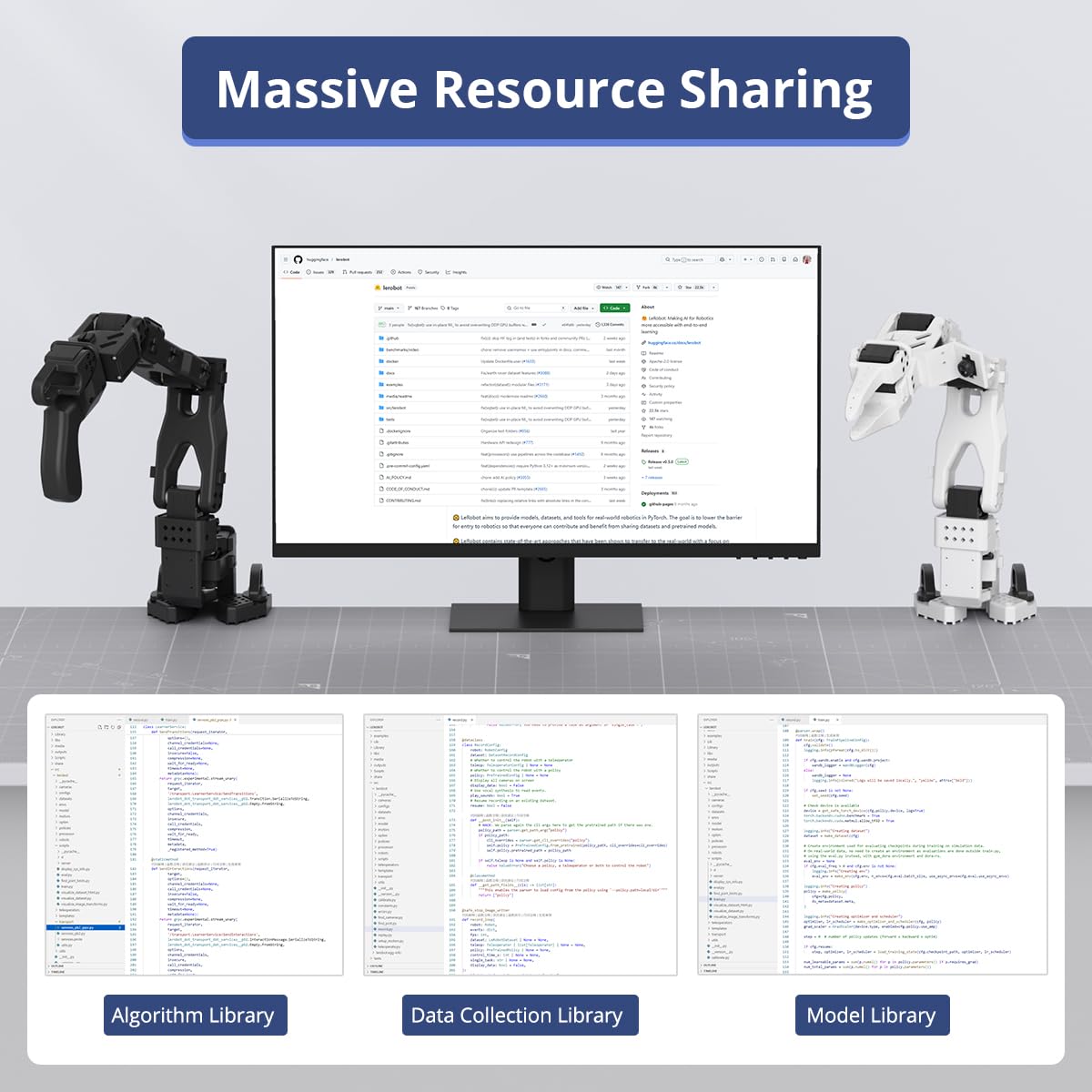 AI Robotic Arm Kit Hiwonder SO-ARM101 Embodied Imitation Learning Open Source 6-Axis Robot Arm 12 High-Torque Bus Servo Motors AI Vision Recognition (Starter Kit, Included 3D Printed Parts, Assembled)