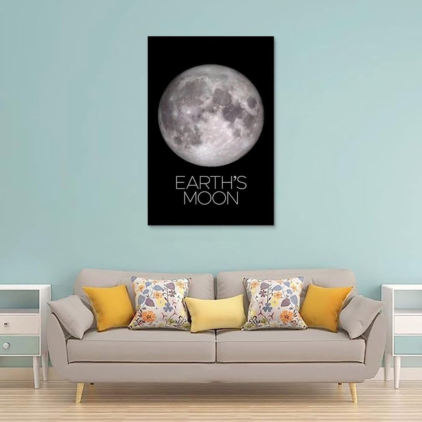 XIAOLOUTINYU Solar System Canvas Wall Art - Moon Planet Space Poster for Kids Room Bedroom Classroom, STEM Educational Astronomy Decor, Science Gift for Boys Girls Teens, 12x18 Inch Unframed