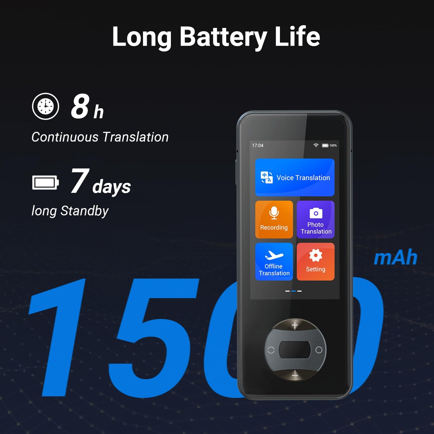 ANFIER Language Translator Device No WiFi Needed Instant Translator 2024 for 144 Languages and Accents AI Electronic Foreign Language Translators W10S Grey