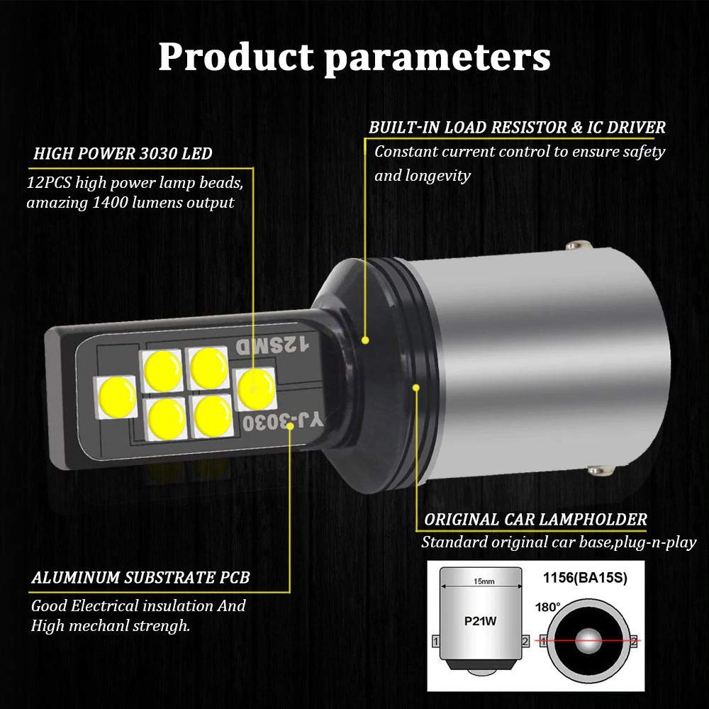 SOCAL-LED LIGHTING Green LED Turn Signal Bulb 1156 BA15s Aluminum - Pack of 2